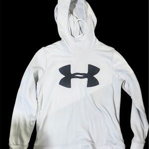 Under Armour White and dark grey and purple Logo Hoodie